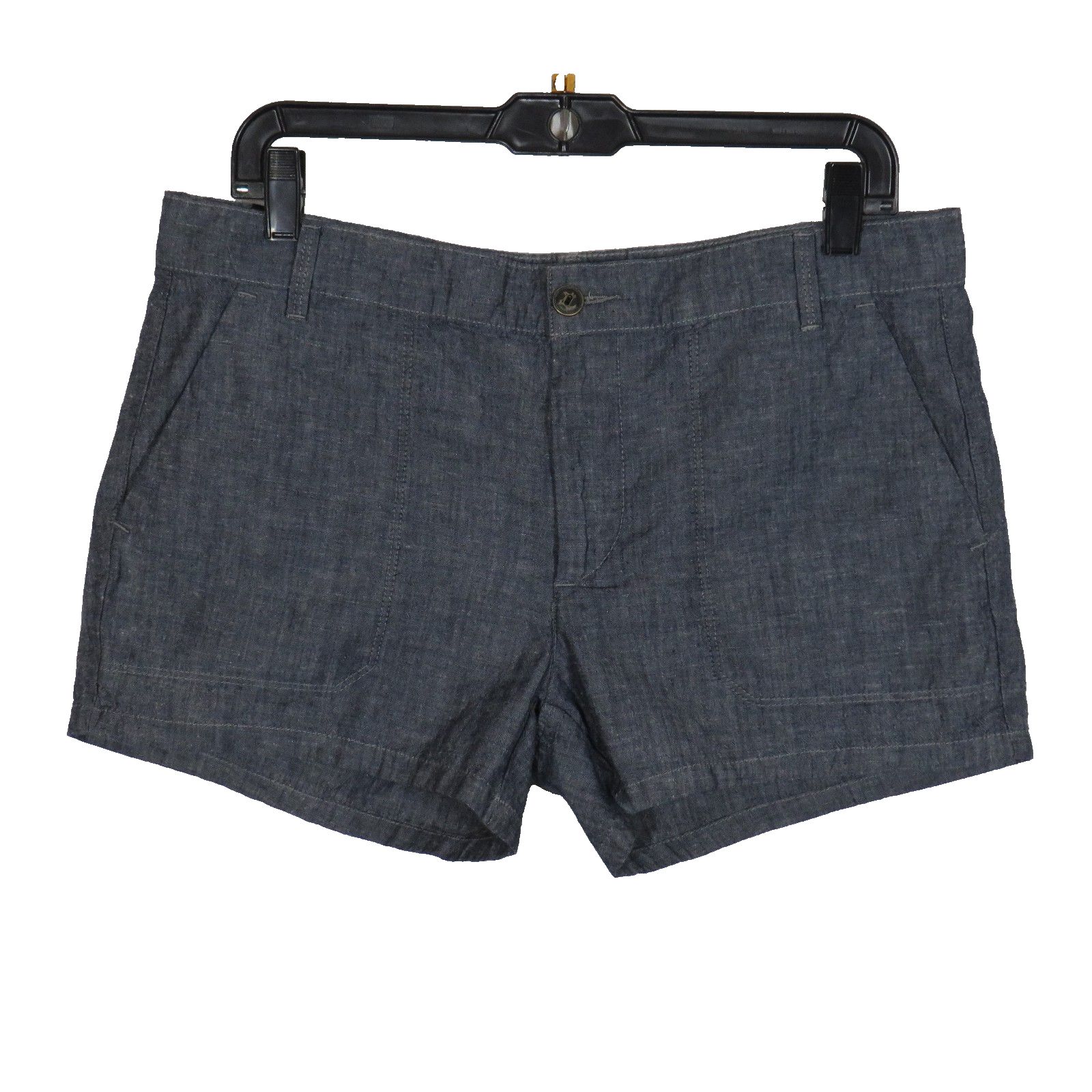 Vince Blue Cotton Chambray Side Pocket And Back Pocket Shorts Size 28